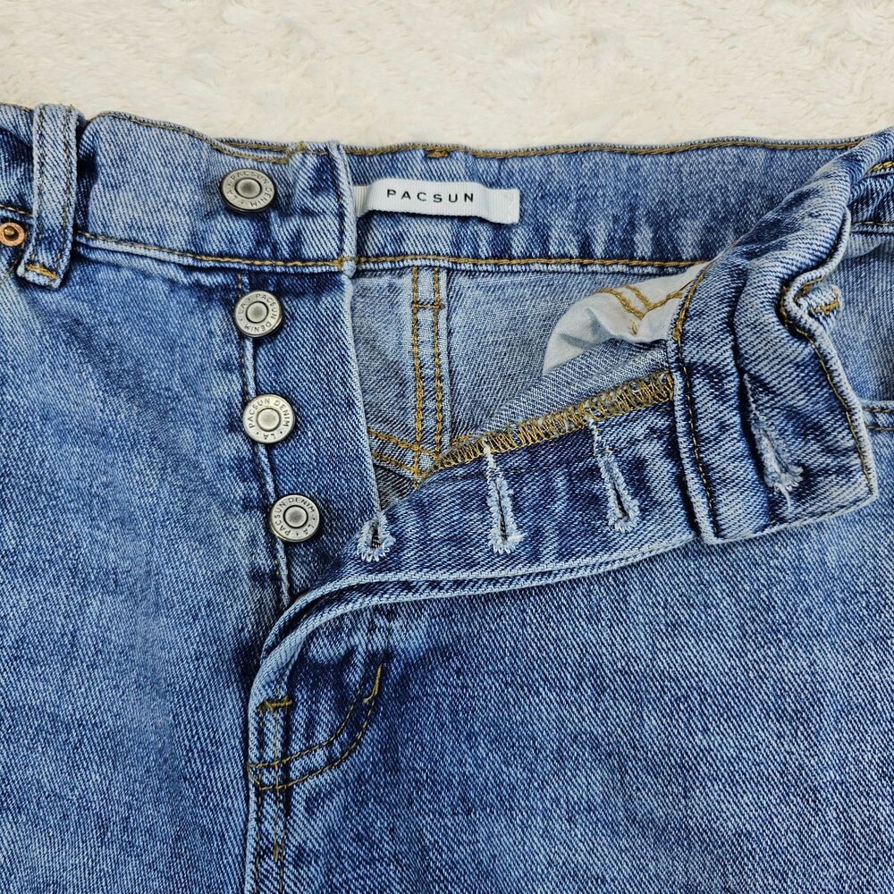 PacSun Casey Low Rise Baggy Wide Leg Distressed Jeans Light Wash 25 Y2K - Picture 4 of 13